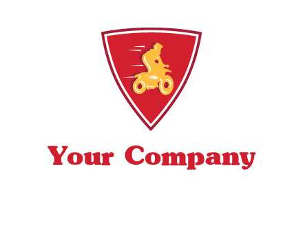 motorbike in shield logo