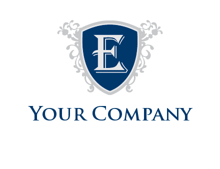 letter E in shield