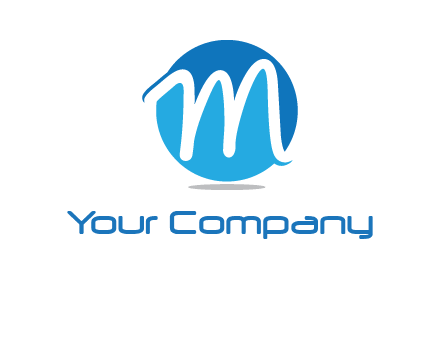 negative spacing letter M in circle 