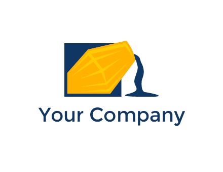 construction logo showing cement pouring out of a mixer