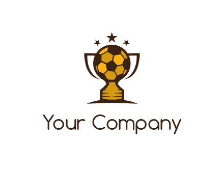 football cup with wings and stars