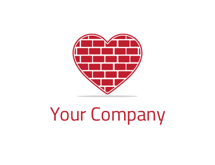 brick pattern inside heart