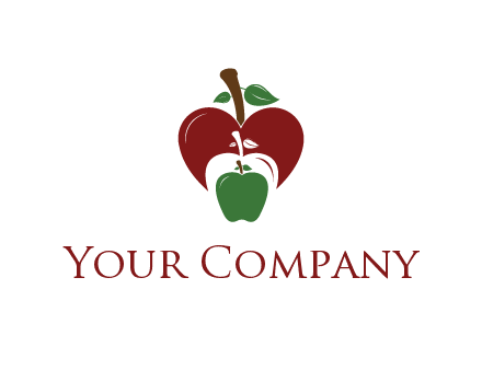 heart behind apples