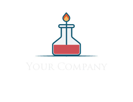 fire in flask with liquid