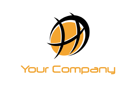 abstract basketball letter h logo