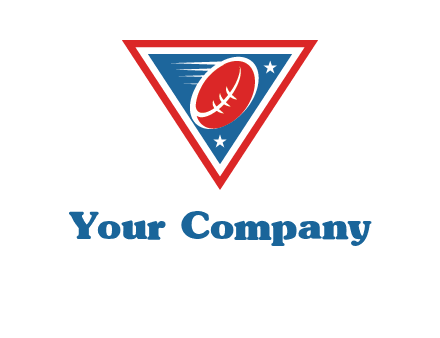 star and football in triangle sports logo