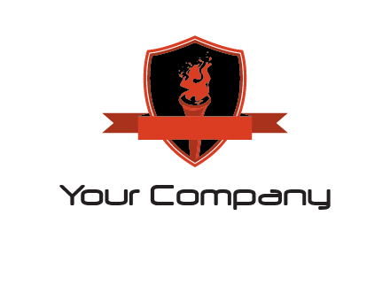 torch shield badge sports logo