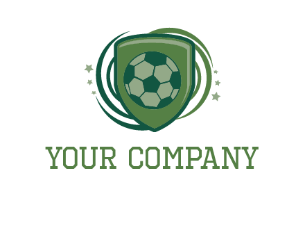 soccer ball in a shield logo