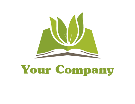leaves on open book icon