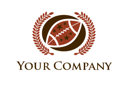 football and laurel wreath logo